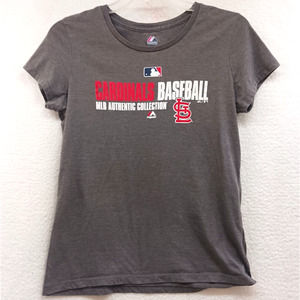 Majestic Womens St. Louis Cardinals‎ T-Shirt Size XL Gray